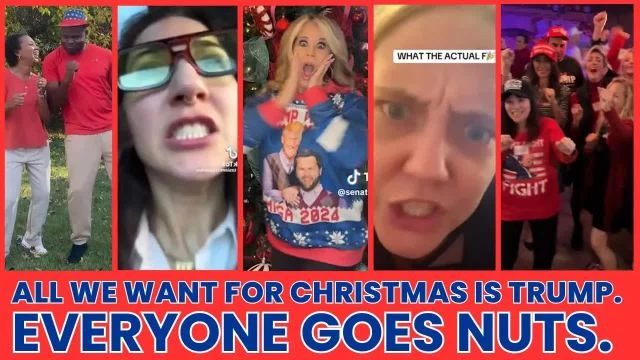 ALL THEY WANT FOR CHRISTMAS IS TRUMP.  EVERYONE GOES NUTS.(Trump Fans Celebrate While Liberals Fume)